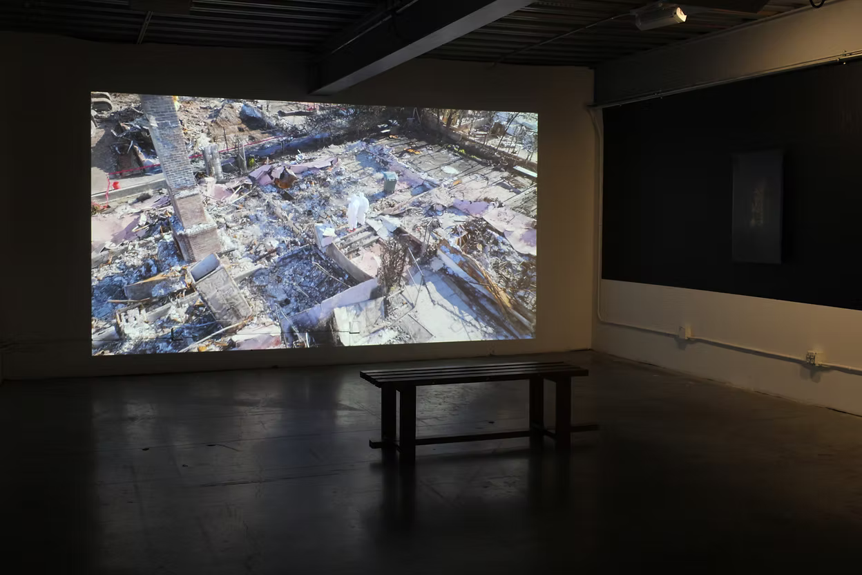 Gallery set-up at SCI-Arc — Architecture After the Fires: LA in Progress